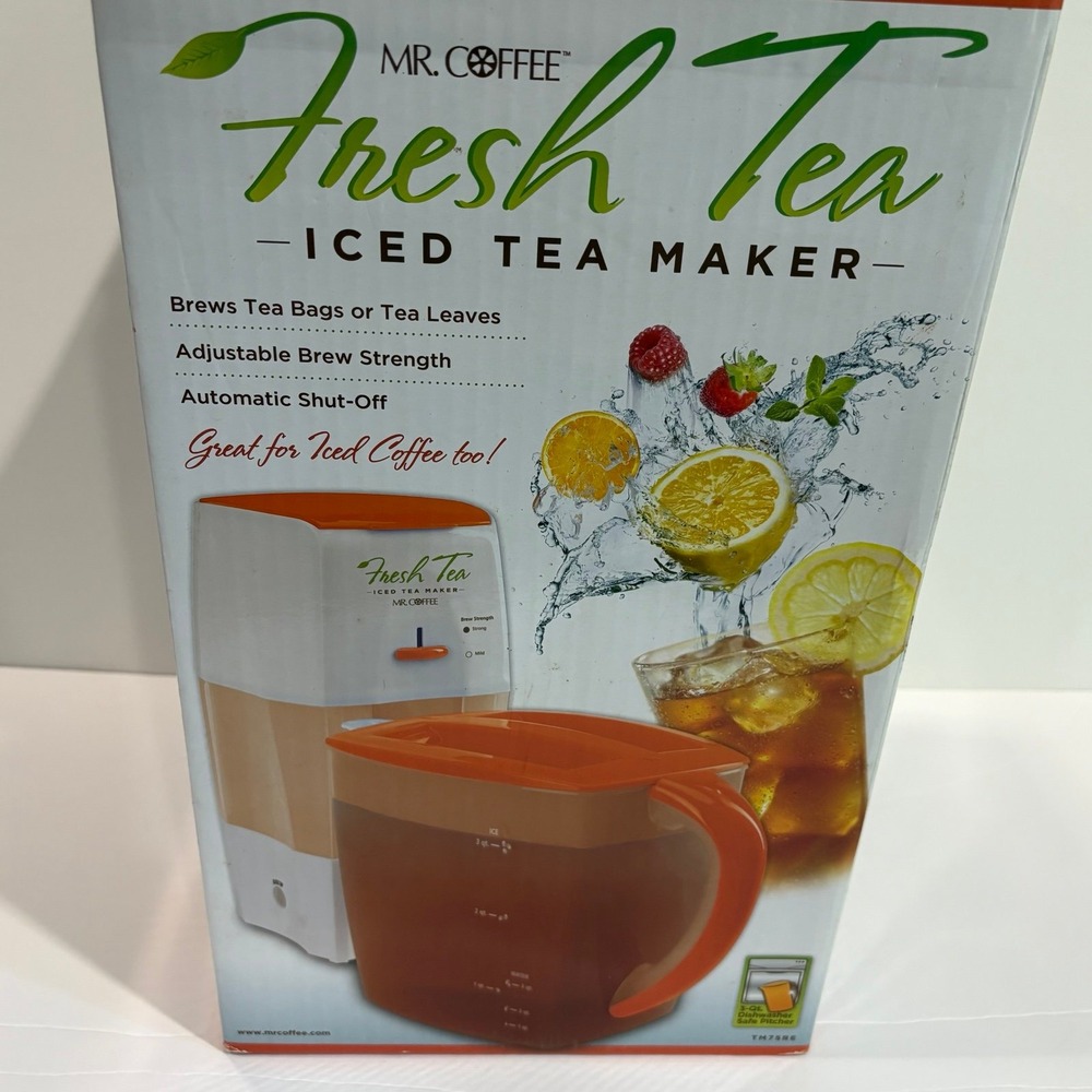 NEW Mr. Coffee FRESH TEA Fast Brew 3-Quart Iced Tea Maker Machine ORANGE TM75 - Picture 2 of 10
